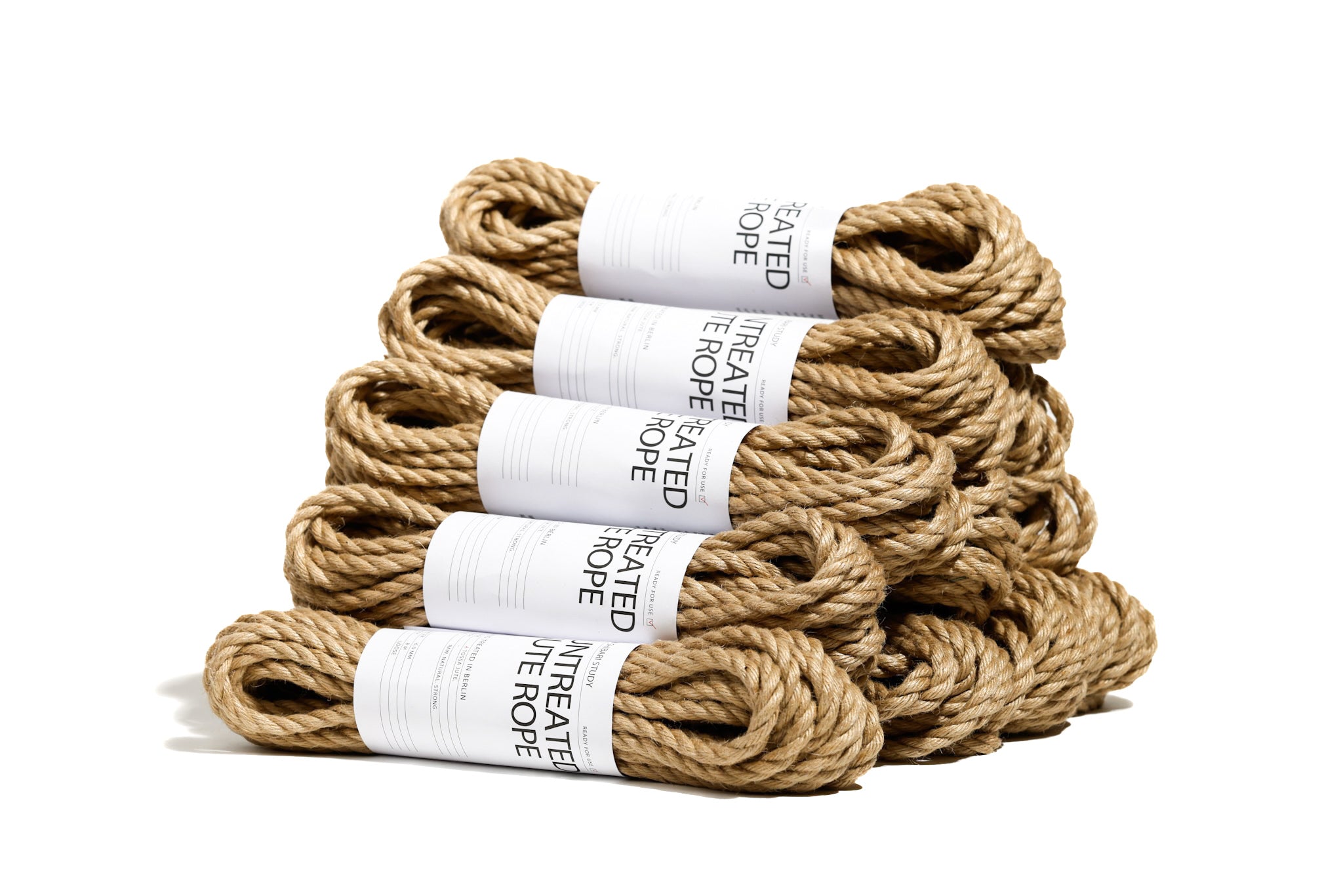 Rope with labels on a white background