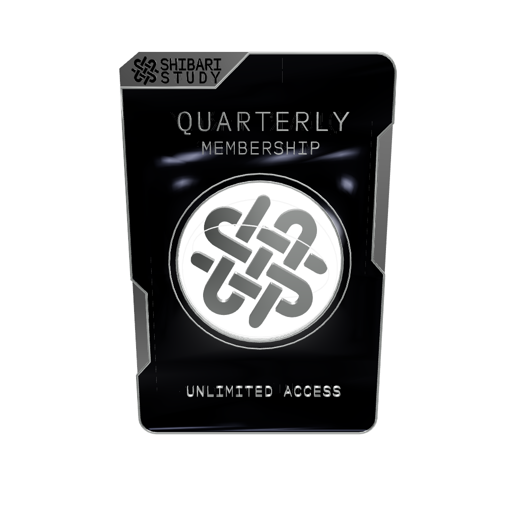 Black and silver card for a quarterly membership on black background.