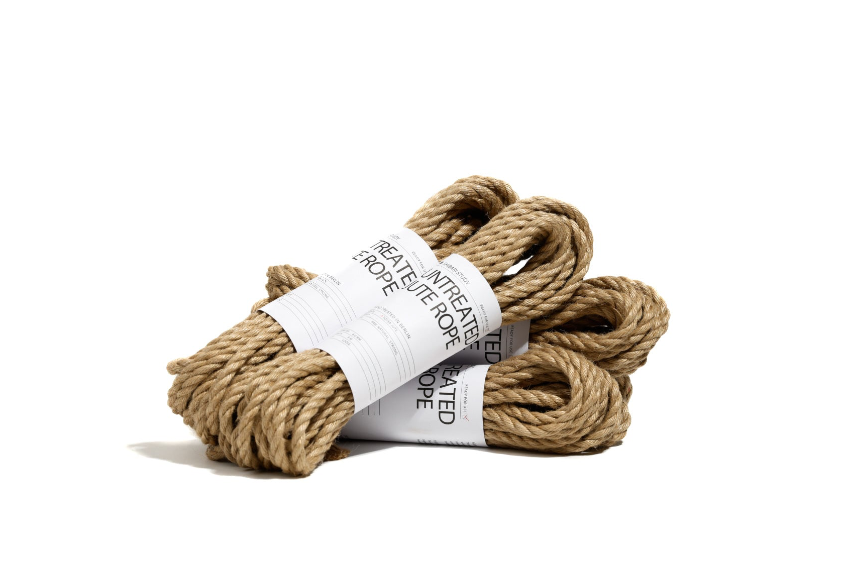 Ropes with a label on a white background