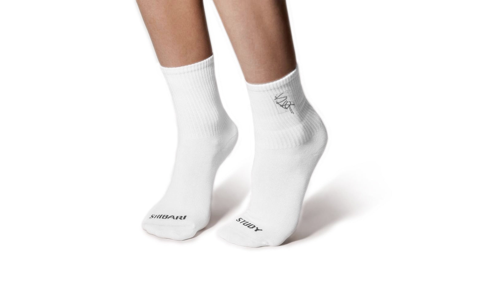 Kinky Socks — White Cotton with Shibari Artwork